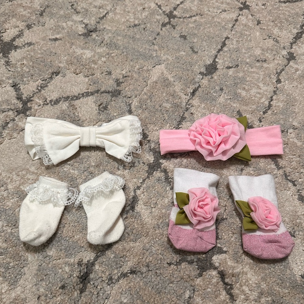 Girls headband and socks set 💗